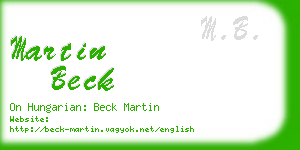 martin beck business card